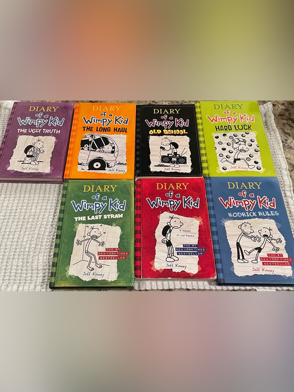Set of 7- Diary of a Wimpy Kid Books
